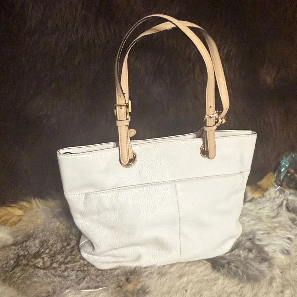 Michael Kors white and Tan Tote Bag (6002)